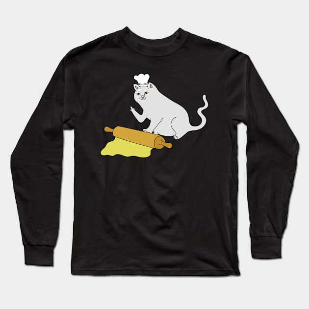 Cheeky Cat Christmas Baking Gift Cookies Fuck you Long Sleeve T-Shirt by MrTeee